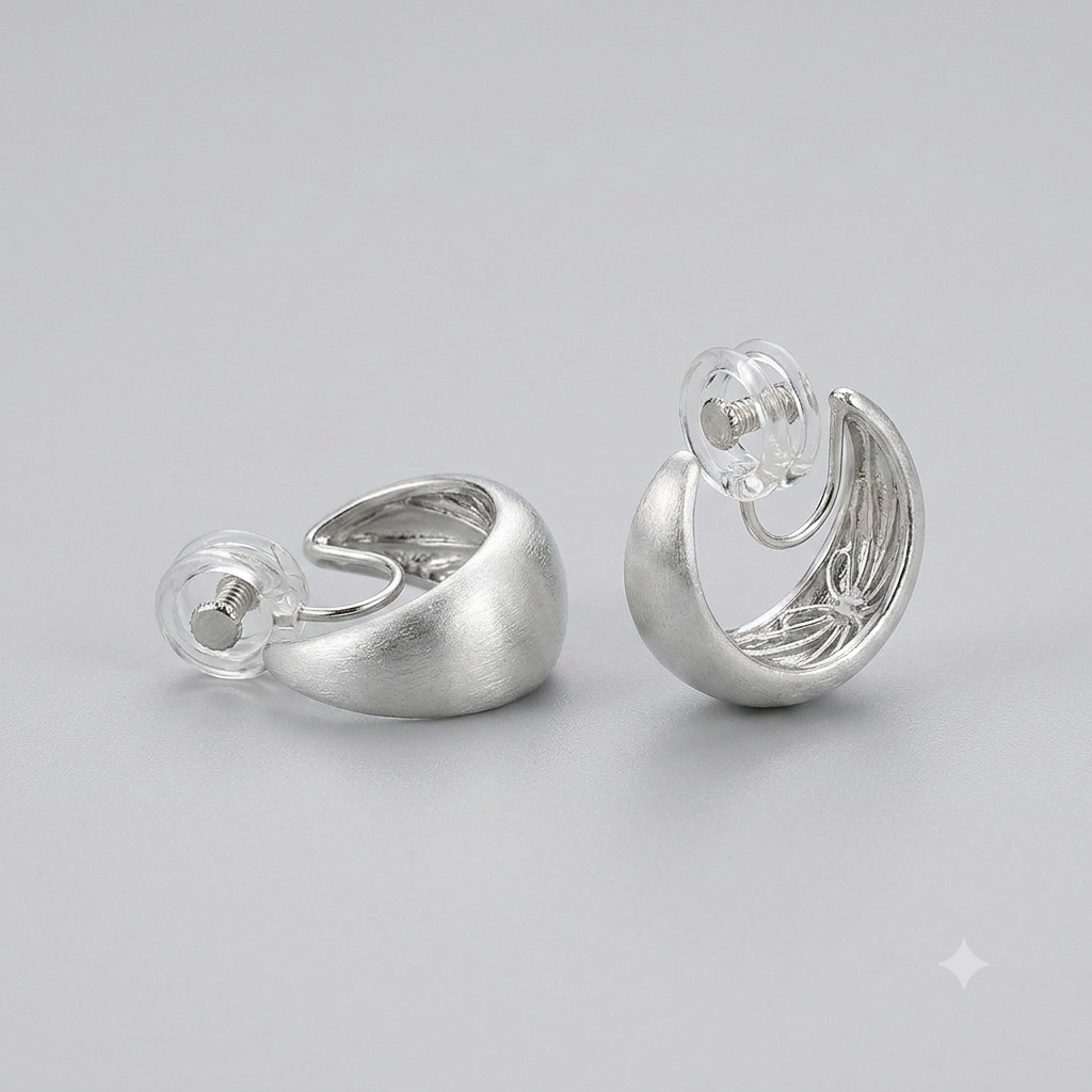 French Style Brushed Ear Clips For Women No Piercing Coil Ear Clips Elegant Luxury Jewelry