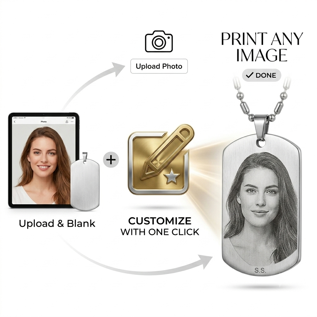 Personalized Nameplate Custom Name Photo Necklace